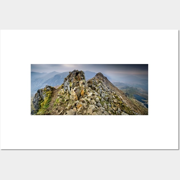 Crib Goch, early morning in May Wall Art by chrisdrabble